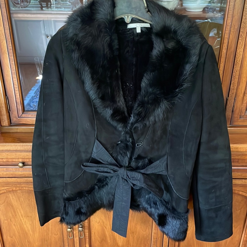 Black shearling jacket by Ferre from Belgrade, Serbia